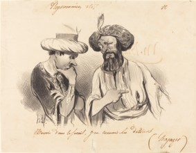 Nourri dans le sérail, j'en connais les détours (Bajaset), 1841. Creator: Honore Daumier.