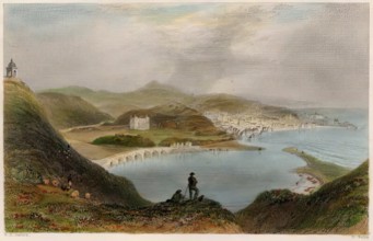 Banff, (View from East Bank of River), c1840. Creator: William Henry Bartlett.