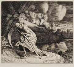 Wi' Girning O' His Chaps, 1888. Creator: William Strang.