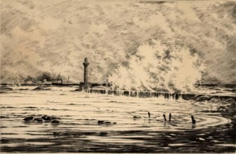 South Breakwater, Aberdeen Harbour, c1880s-1920s Creator: John Beattie Scott.