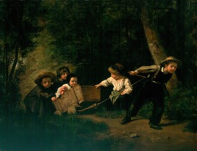 Playing at Horses, 1861. Creator: Pierre Edouard Frere.