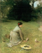 Feeding Pigeons, 1901. Creator: William Quiller Orchardson.