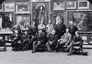 Photograph of the Council and Members of the Aberdeen Artists Society 1900,. Creator: Robert Brough.