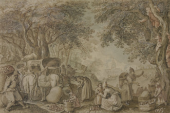The apple harvest or autumn. Creator: Pieter Stevens.