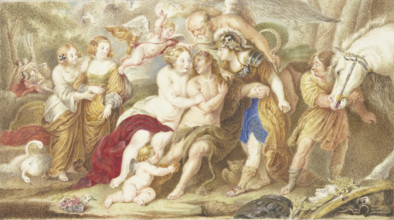 Hercules at the crossroads. Creator: Arnold Houbraken.