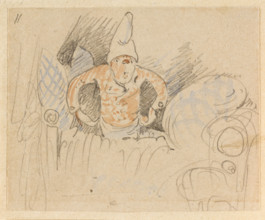 The disturbed but happily regained night's rest, (The Flea); 11, 1862. Creator: Wilhelm Busch.