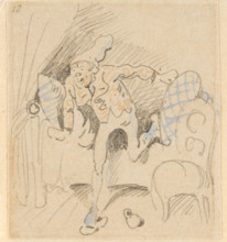 The disturbed but happily regained night's rest, (The Flea); 12, 1862. Creator: Wilhelm Busch.