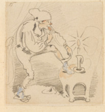 The disturbed but happily regained night's rest, (The Flea); 15, 1862. Creator: Wilhelm Busch.