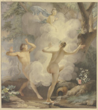 Alpheios pursues Arethusa, who is rescued by Diana, 1742. Creator: Arnout Rentinck.