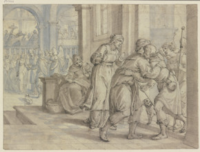 Tobias's visit to Raguël, 1610. Creator: Augustin Braun.