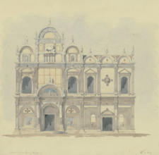 Facade of the Scuola Grande di San Marco in Venice, 1850. Creator: Friedrich Wilhelm Ludwig.