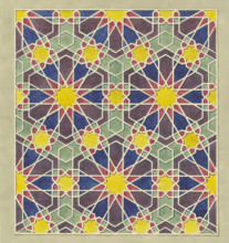 Painted wooden paneling from a mosque in Cairo, 1829-1830. Creator: Friedrich Maximilian Hessemer.