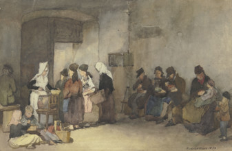 Feeding the poor, 1872. Creator: Rudolph Hirth.