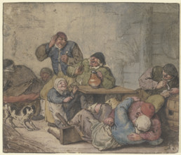 Lively farmers in an inn, after 1670. Creator: Adriaen van Ostade.