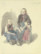 A group of peasant girls, c1830-1872. Creator: Jakob Becker.