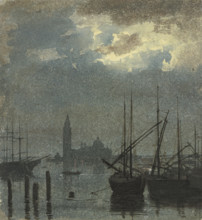 View across the Bacino di San Marco towards San Giorgio Maggiore, c1851. Creator: Carl Theodor Reiffenstein.