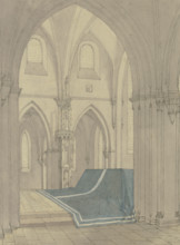 View into the chancel of Heilsbronn Abbey Church, c1820s. Creator: Friedrich Maximilian Hessemer.