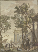 Antique seaport. Creator: Isaac de Moucheron.