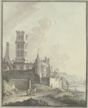 Castle ruins by the water. Creator: Johann Caspar Zehender.