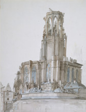 The Ruins of the Church of Our Lady in Mainz after the Siege of 1793, 1793. Creator: Georg Melchior Kraus.