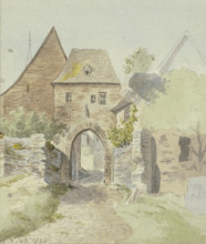 The castle gate in Kronberg im Taunus, 1836. Creator: Carl Theodor Reiffenstein.