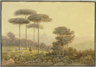 View of Florence from a tree-covered hilltop, 19th century. Creator: Unknown.