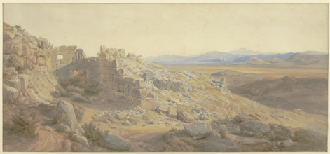 The Lion Gate at Mycenae, 1854. Creator: Karl Friedrich Harveng.