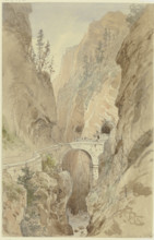 View from the Via Mala on the Splügenstraße, 1856. Creator: Carl Morgenstern.