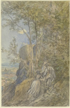 Ascent to a castle ruin, c1850-1905. Creator: Anton Burger.