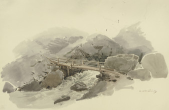Bridge in the Gasteren valley, c1849. Creator: Carl Theodor Reiffenstein.