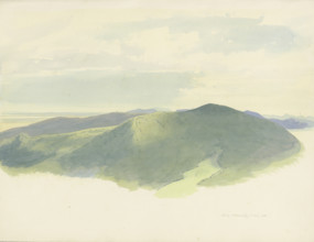 View from Madenburg Castle of the surrounding hilly landscape, 1860. Creator: Carl Theodor Reiffenstein.