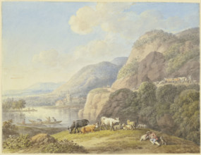 Mountain landscape with a lake, late 18th century. Creator: Carl Philipp Schallhas.