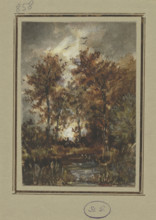 Autumn scenery with a brook, mid-late 19th century. Creator: Jakob Maurer.