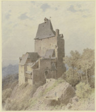 Castel on high mountain, 1884. Creator: Carl Theodor Reiffenstein.