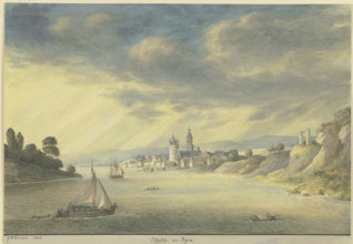 View of Eltville am Rhein, 1803. Creator: Georg Melchior Kraus.