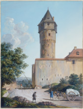 The Sachsenhausen Watchtower in Frankfurt am Main, early-mid 19th century. Creator: Anton Radl.