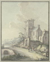 Church ruins by the water, late 18th century. Creator: Johann Caspar Zehender.