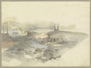 The Ilse flowing between trees near Ilsenburg, c1844. Creator: Carl Theodor Reiffenstein.