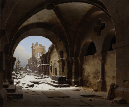 Church Ruin in Winter, 1848. Creator: Carl Hasenpflug.