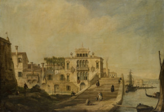 View of a Bridge in Venice, 1701-1768. Creator: Follower of Canaletto (Giovanni Antonio Canal).