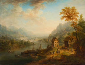Landscape with River, 1765. Creator: Christian Georg Schutz.