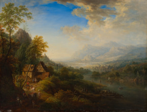 Landscape with River, 1765. Creator: Christian Georg Schutz.