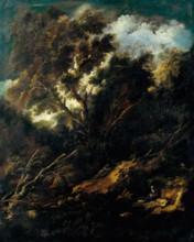 Landscape with a Reading and a Praying Franciscan, 1695-1697. Creator: Antonio Francesco Peruzzini.