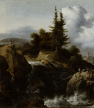 Landscape with Waterfall, c1650-1660. Creator: Allart van Everdingen.