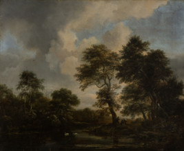 Forest Lake with two Swans, c1660-1665. Creator: Jacob van Ruisdael.