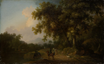 A Hunting Party at the Edge of a Forest, 1750. Creator: Friedrich Wilhelm Hirt.