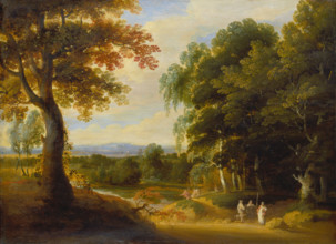 Landscape with Entrance to a Forrest, c1650. Creator: Jacques d'Arthois.