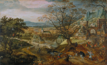 Landscape with Village: "Autumn", c1600. Creator: Jacob Savery I.