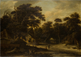 Several Peasant Huts in a Woods, c1660. Creator: Roelof van Vries.