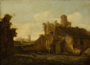 Italian Landscape with Antique Ruins, c1670-1680. Creator: Emanuel Murant.